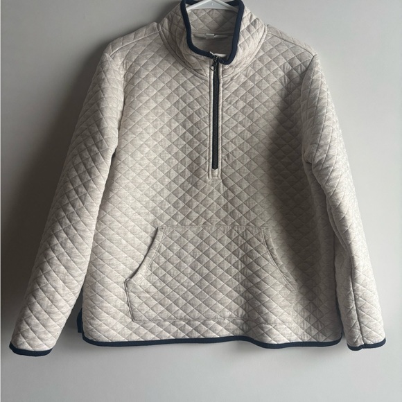 Market & Spruce Beige Quilted Pullover - Picture 1 of 3